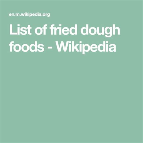 List Of Fried Dough Foods Wikipedia Dough Fried Dough Food