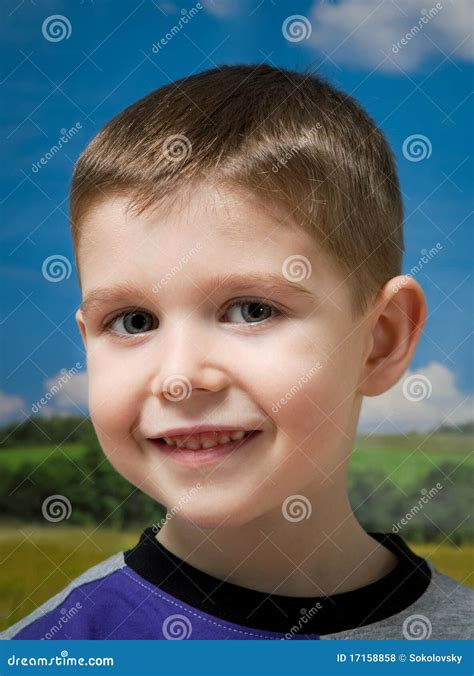 Smiling Four Year Old Boy Stock Photo Image Of Playful 17158858
