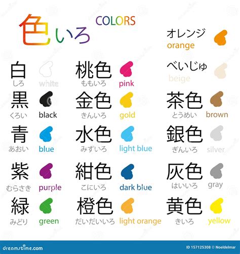 Colors In Japanese Vector Art Stock Illustration Illustration Of