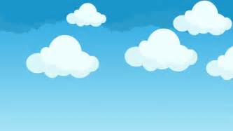 Animated Cartoon Blue Sky With White Clouds Stock Footage