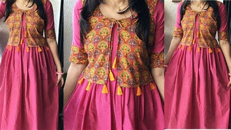 Diykurti With Attached Koti Jacket Cutting And Stitching Very Easy Tutorial Youtube