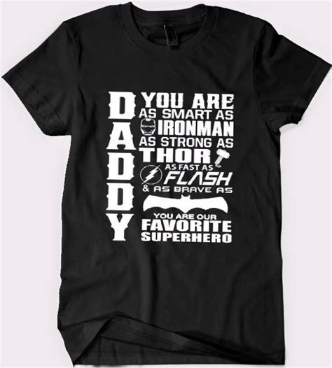 Daddy Superhero T Shirt Fathers Day T For Dad Shirt In T Shirts