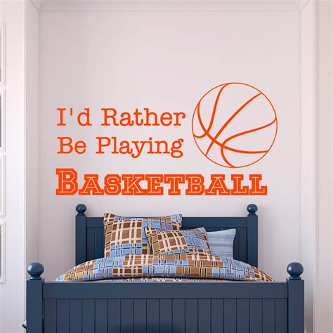 basketball wall decal quote i d rather be playing etsy