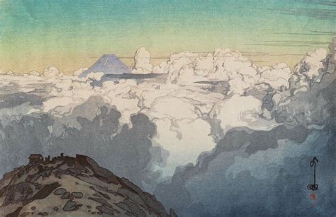 Yoshida Hiroshi Japanese Artwork Painting Mountains Clouds