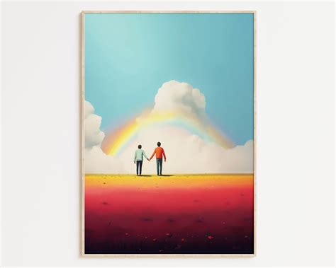 Gay Art Print Gay Couple Lgbtq Wall Poster Home Decor Wall Etsy