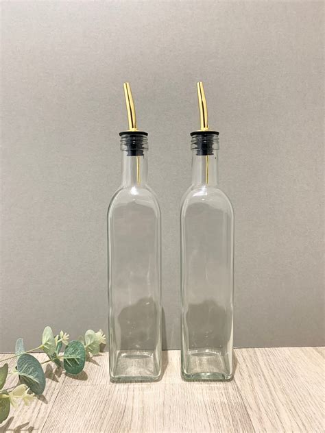Clear Glass Oil Pourer Bottle Vinegar Olive Balsamic Pouring Etsy Uk