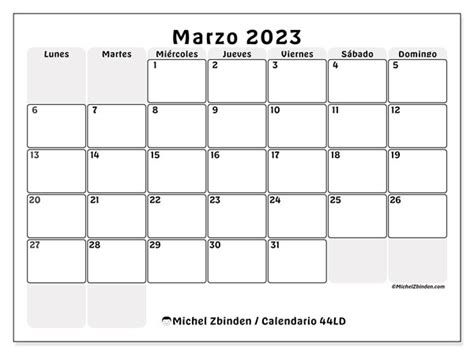 Calendario Marzo De 2023 Para Imprimir “47ld” Michel Zbinden Pa