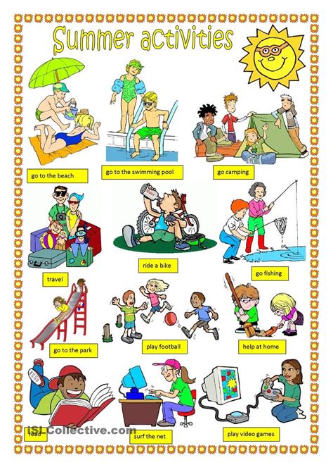 Summer Holiday Vocabulary Worksheets