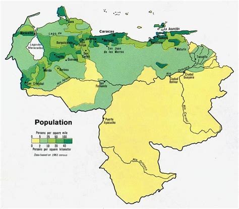 Venezuela Population Map Venezuela • Mappery