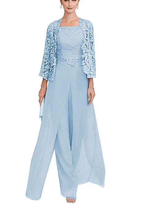 Vincent Bridal Women S 3 Pieces Elegant Chiffon Hollow Mother Of Groom Bride Dress Pant Suits
