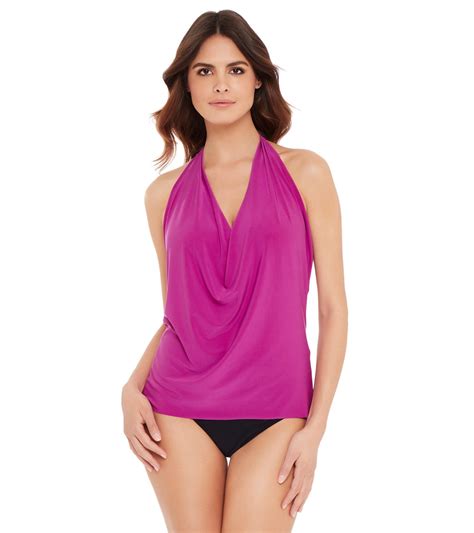 Magicsuit By Miraclesuit Women S Solid Sophie Halter Tankini Top Hibiscus At