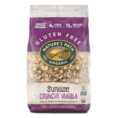 Natures Path Organic Gluten Free Sunrise Crunchy Vanilla Cereal 148 Lbs Earth