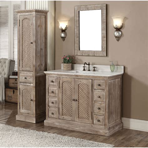 Bathroom vanities add an elegant touch while also offering a convenient place to get ready for your day. WK8148-SINK VANITY+WK8179-SIDE CABINET+WK8126-MIRROR ...