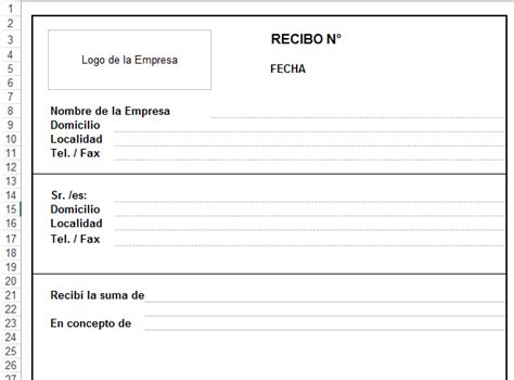 Plantilla De Recibo Para Excel Vispuicredito