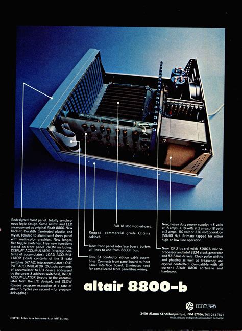 Mits Altair 8800 B Print Ad 1974 Computer History Tech History