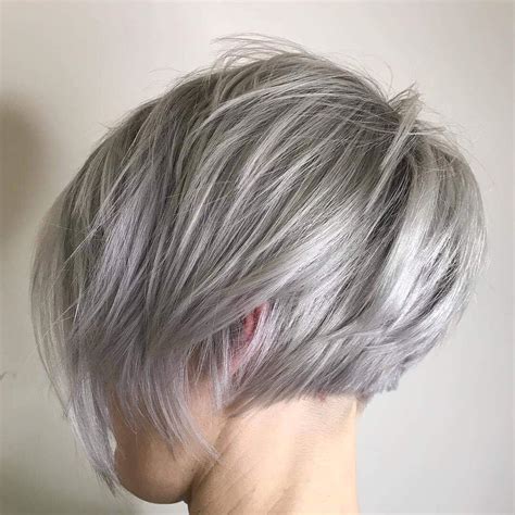 Reverse gray ombre for short hair an interesting effect of a reverse ombre is achieved if your leave your natural dark hair color at the nape and highlight the top part of your #10: Stylish Short Hairstyles for Thick Hair, Women Short ...