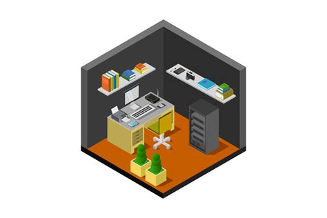 Isometric Office Room Graphic By Marcolivolsi2014 · Creative Fabrica