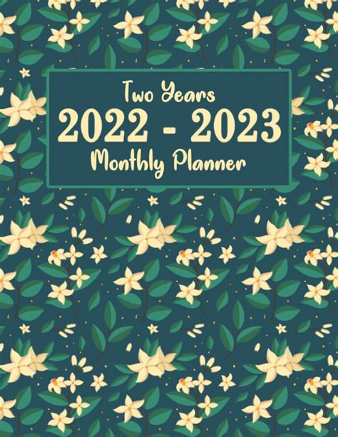 2022 2023 Monthly Planner Floral Cover 2 Years Monthly Planner Calendar Schedule Organizer