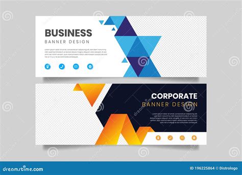 Geometric Business Banner Design Template Corporate Banner Stock