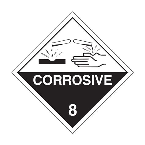 Dangerous Goods Placards Class 8 Corrosive Seton Australia