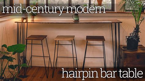 Mid Century Modern Hairpin Bar Table Diy Youtube