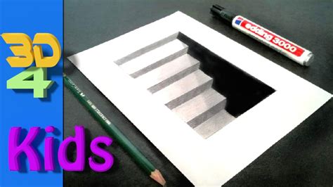 Hundreds of video drawing lessons from mark kistler! Wow! step by step drawing! easy 3D CELLAR STAIRS - YouTube