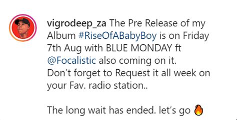 Vigro Deep Announces Blue Monday Feat Focalistic And Rise Of A Baby