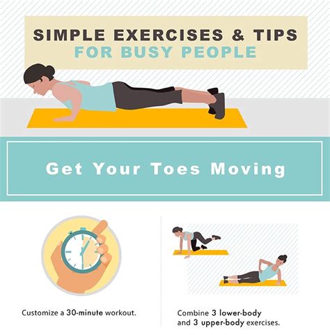 Simple Exercises And Tips For Busy People 1000 Infographics Posters