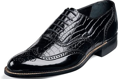 Stacy Adams Men S Alligator Print Dayton Wing Tips Black Black Amazon Ca Clothing Shoes