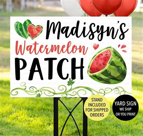 Watermelon Patch Sign One In A Melon Birthday Watermelon Etsy