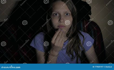 girl watching horror movie in the cinema 4k uhd stock video video of leisure nightlife 77969197