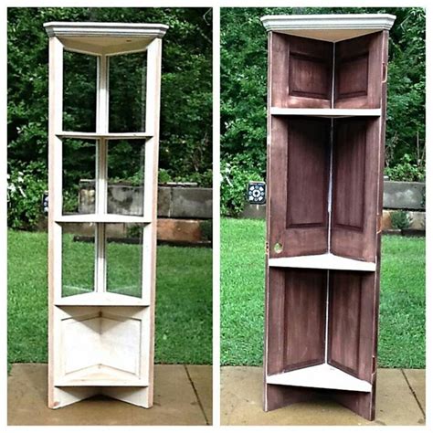 You can use it to put your charger cords. Door corner shelf | Old Doors and Windows | Pinterest