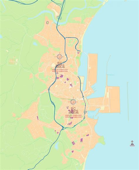 Algeciras Mapa Vectorial Editable Eps Illustrator Ai