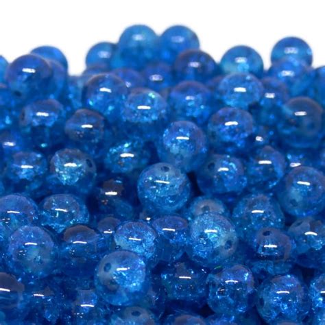 Crackle Glass Round Beads 8mm Dark Aqua 50pk Beads And Beading Supplies From The Bead Shop