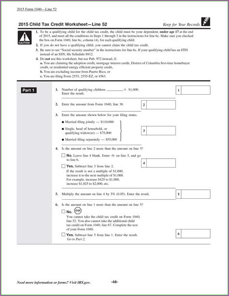 Irs 8812 Line 5 Worksheets