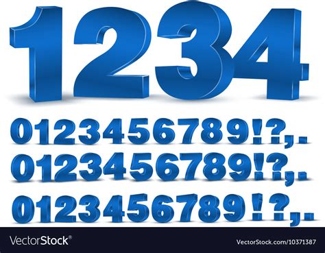 Blue Numbers Royalty Free Vector Image Vectorstock