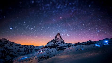Snow Winter Matterhorn Nature Blurred Landscape Mountain