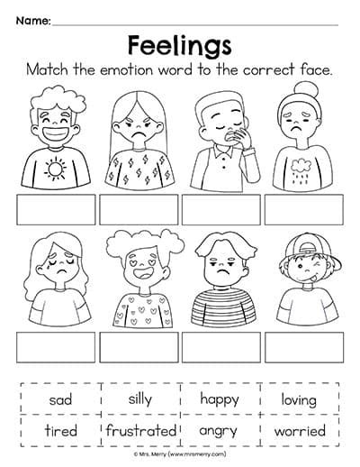 Feelings And Emotions Worksheets For Kids Worksheets For Kindergarten