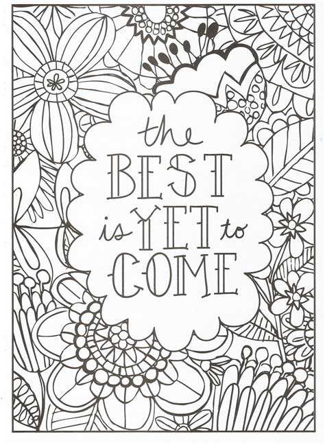 Adult Coloring Pages With Positive Quotes