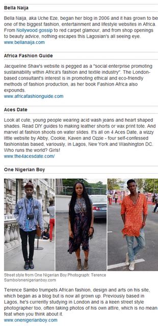 One Nigerian Boy Bella Naija Ranked Among Top 10 African Fashion Blogs