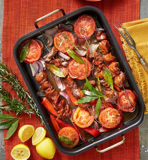Red Lamb And Vegetable Tray Bake Recipe Better Homes And Gardens