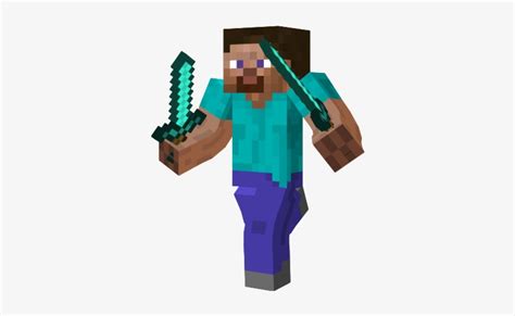 Steve Minecraft With Diamond Sword Transparent Png 339x433 Free