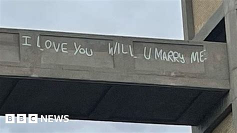 Sheffield I Love You Will U Marry Me Graffiti Reinstated BBC News
