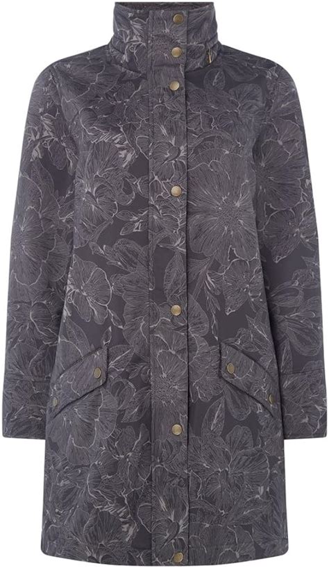 TIGI Leaf Printed Coat Charcoal Amazon Co Uk Clothing