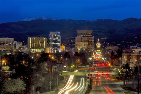 Beautiful City Of Boise Idaho Capital Boulevard Stock Photo Image