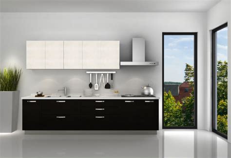 Gloss white kitchen cabinet shaker doors to fit most diy flatpack cupboard units. Black And White Lacquer Kitchen Cabinet Of Fashion Kitchen ...