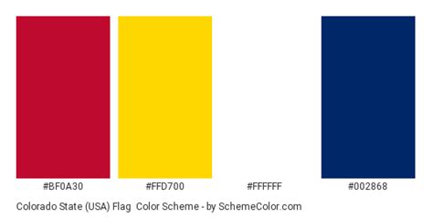 Colorado State Usa Flag Color Scheme Blue