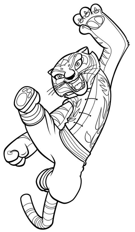 Big wave on the sea. KUNG FU PANDA coloring pages - Tigress attacking