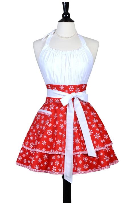 Excited To Share The Latest Addition To My Etsy Shop Womens Flirty Christmas Apron In Winter