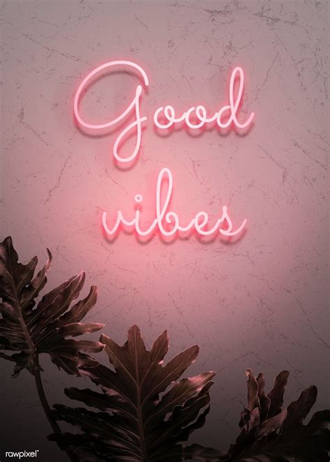 Neon Red Good Vibes On A Wall Premium Image By Nam